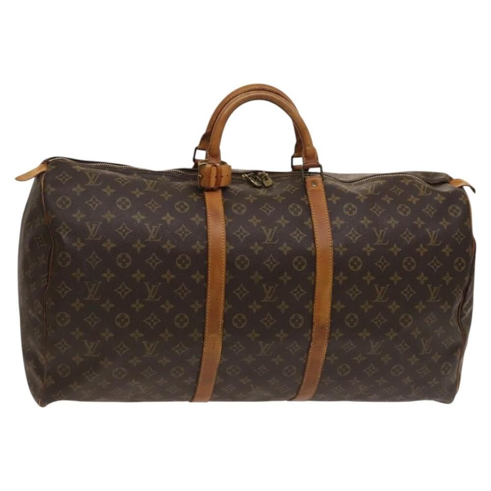 Louis Vuitton Monogram Keepall 60 Travel Bag Brown